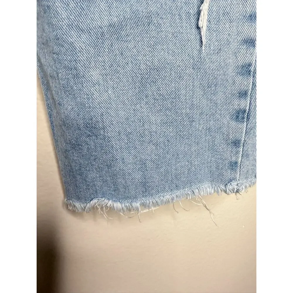 BDG 26x27 High Rise Baggy Blue Distress Jeans Button Zip Straight Flare Button - Picture 6 of 14